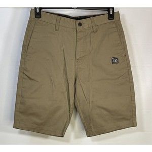 Volcom Corpo Class Men’s Size 29 Casual Flat Front Chino Shorts Beige Tan